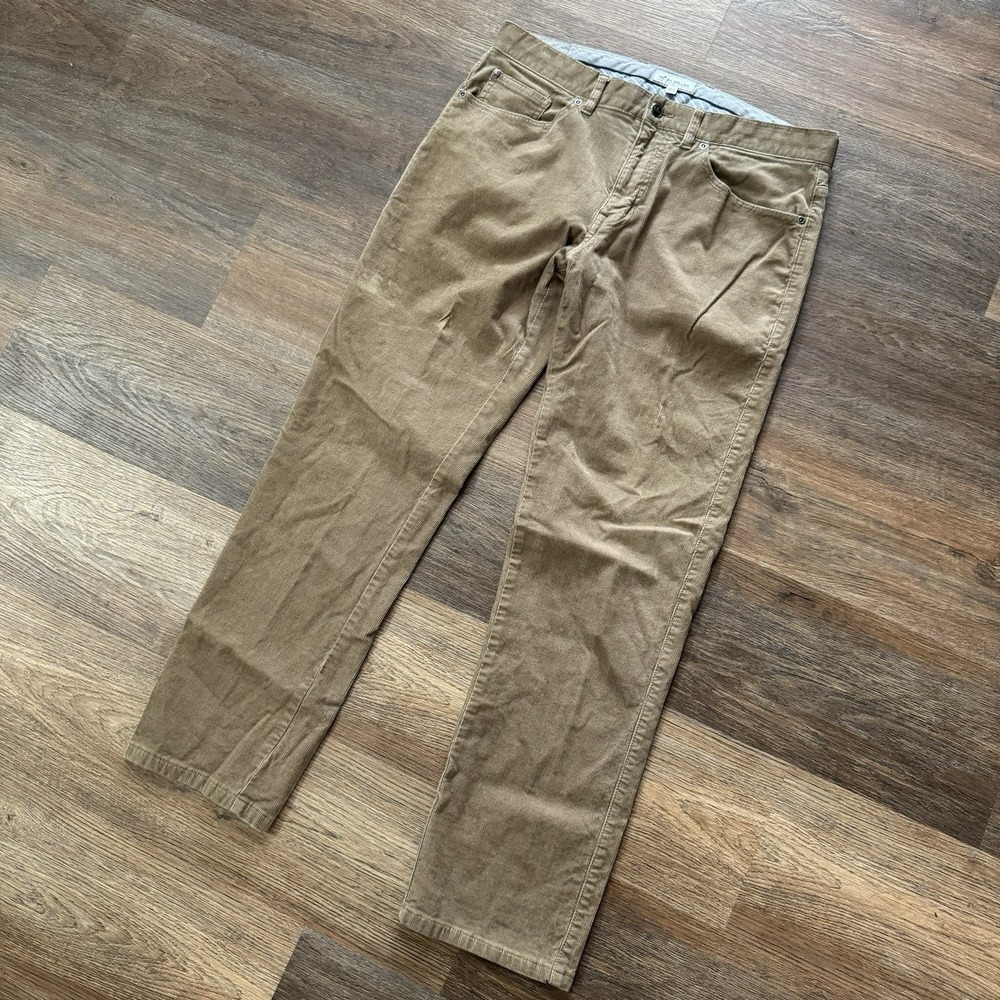 Peter Millar Superior Soft Corduory Pants 5 Pocket Sz 33 Brown Khaki READ Golf C